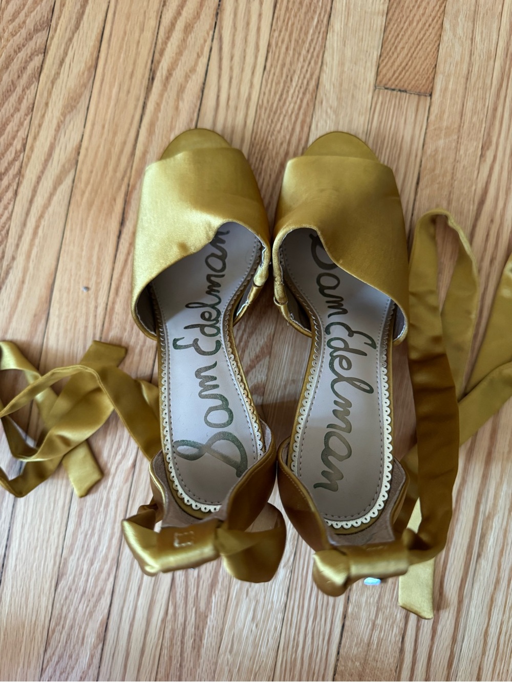 Sam Edelman Odele Satin Ankle-Tie Block Heel Sandals - Picture 4 of 6